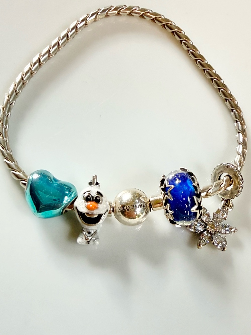 Pandora Silver Charm Bracelet with 4 charms